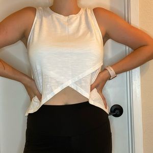White reversible crop tank